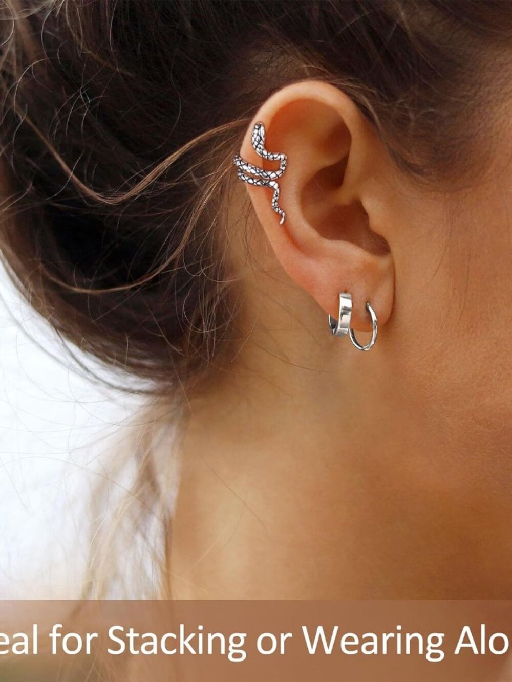 925 Sterling Silver Ear Cuffs Non-Piercing Cartilage Earrings: Various Styles, C - Picture 3 of 8